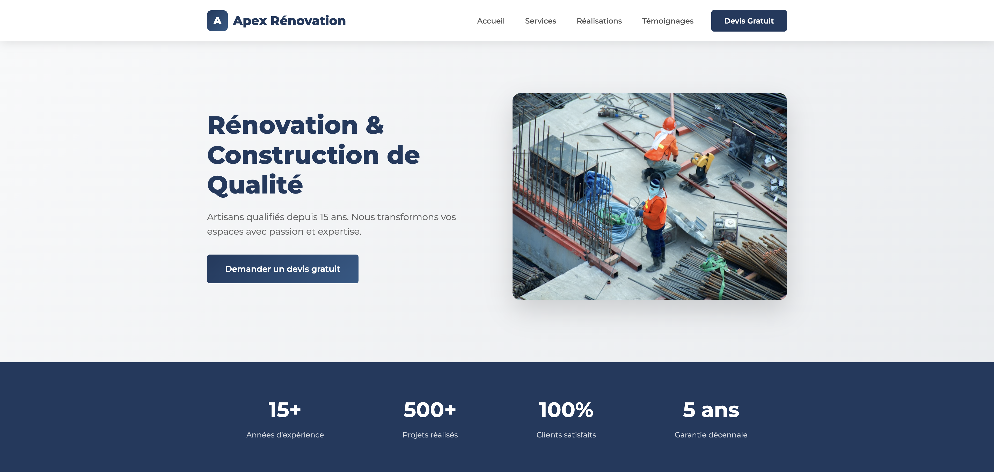 Site web artisan BTP pas cher